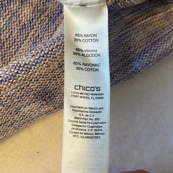 Chicos Sweater Women's Size 1/ 8-10 Boat Neck Bell Sleeve Blue/Little Purple - Picture 5 of 9